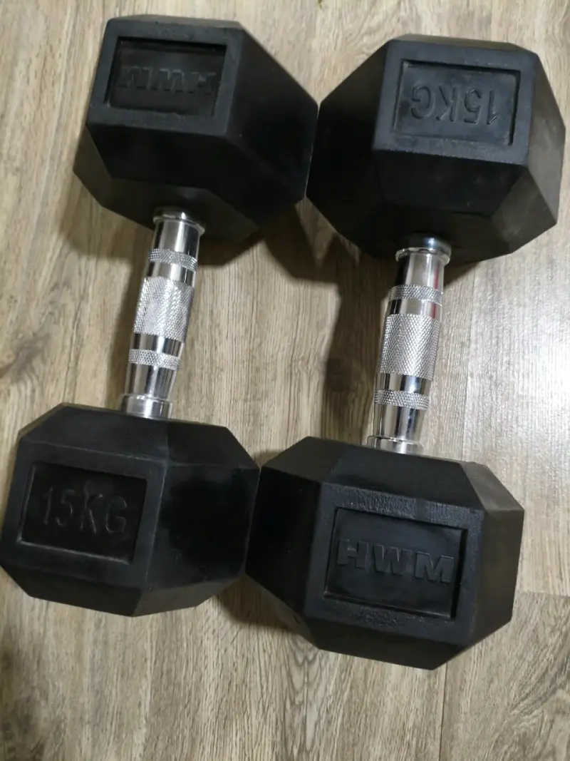 Mancuernas pesas de goma 15 kg HWM - 1