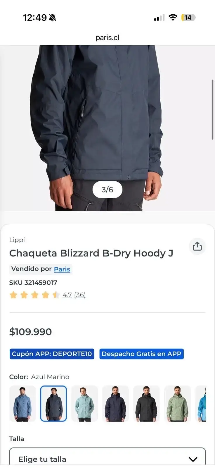 Chaqueta LIPPI impermeable azul para hombre - 4