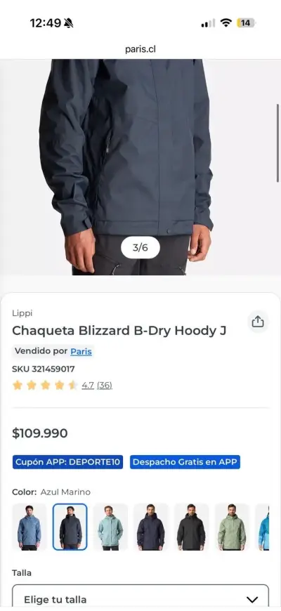 Chaqueta LIPPI impermeable azul para hombre - miniatura 4