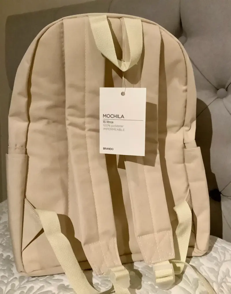 Mochila infantil beige impermeable nueva 15 litros - 3