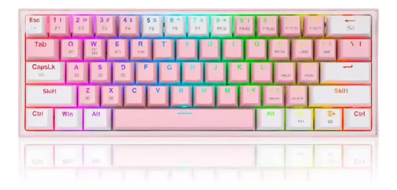 Teclado Gamer Redragon Fizz RGB Pink/White - Red S - 1