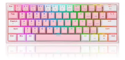 Teclado Gamer Redragon Fizz RGB Pink/White - Red S - miniatura 1