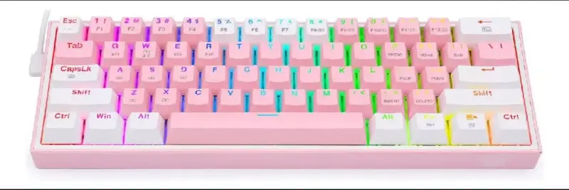 Teclado Gamer Redragon Fizz RGB Pink/White - Red S - 2