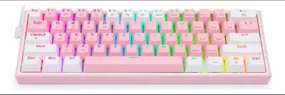 Teclado Gamer Redragon Fizz RGB Pink/White - Red S - miniatura 2