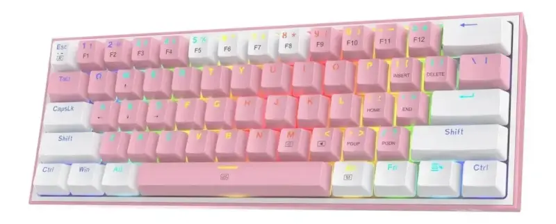 Teclado Gamer Redragon Fizz RGB Pink/White - Red S - 4