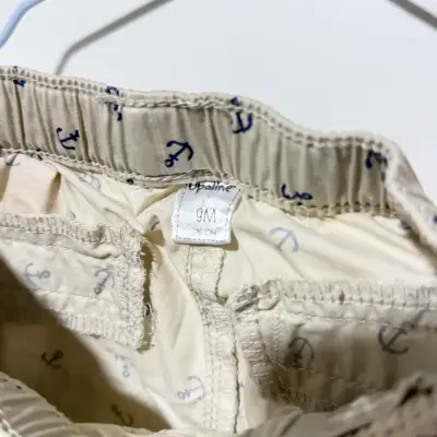 Shorts beige con anclas para bebé 9M - miniatura 2