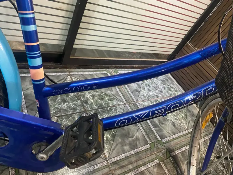 Bicicleta Oxford Cyclotour azul con canasto - 4
