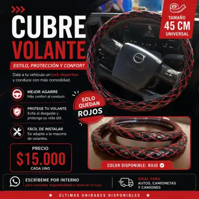 Cubre volante rojo 45 cm universal - miniatura 1