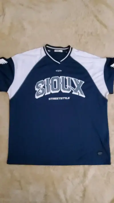 Polera deportiva Sioux azul y blanca - miniatura 2