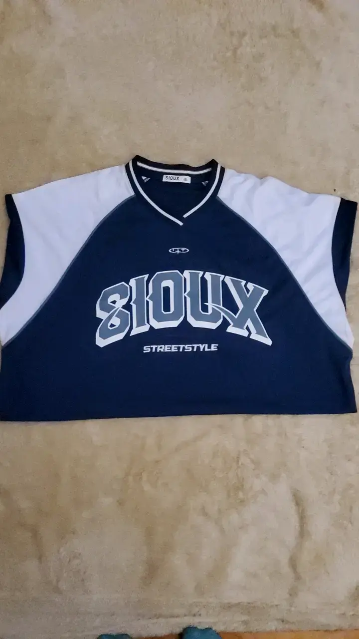 Polera deportiva Sioux azul y blanca - 3