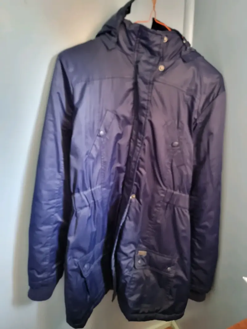 Parka azul con capucha para mujer - 2