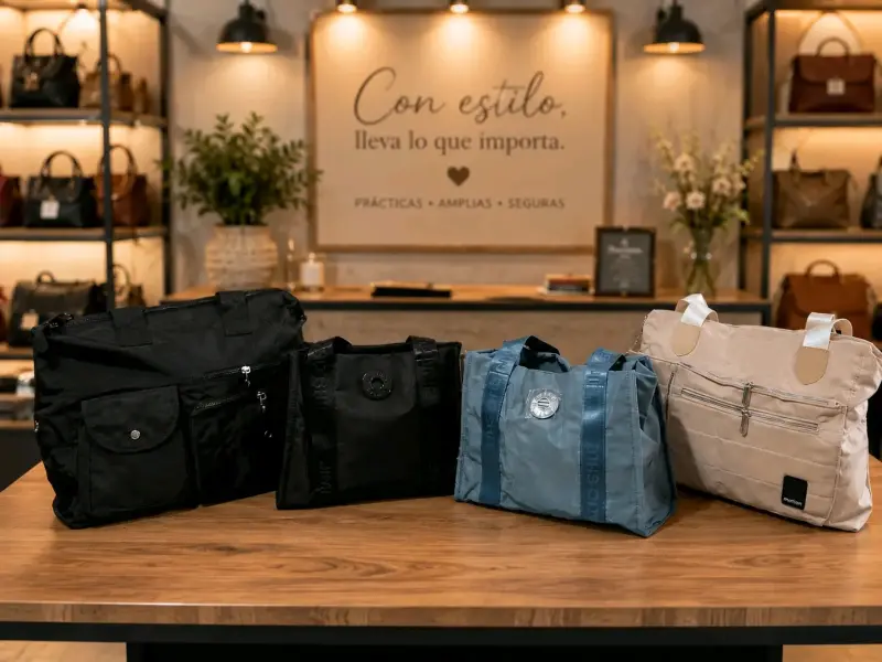 Bolso de mano azul y negro con diseño moderno - 4