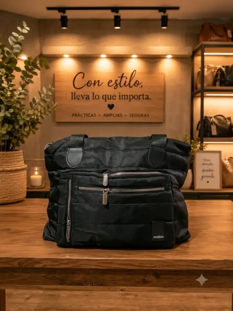 Bolso de mano azul y negro con diseño moderno - 6
