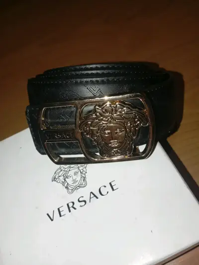 Cinturón de cuero negro Versace - miniatura 1