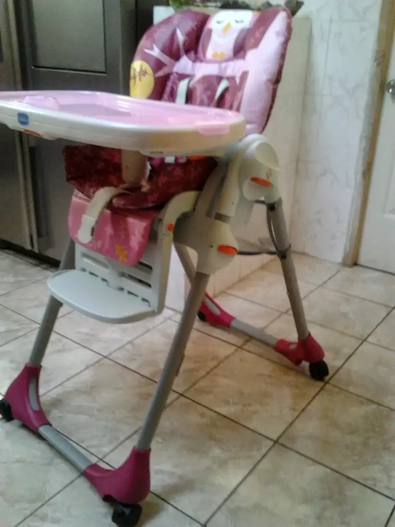 Silla de comer para bebé Chicco rosa con diseño de búho - 4