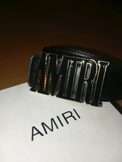 Cinturón de cuero negro Amiri - miniatura 1
