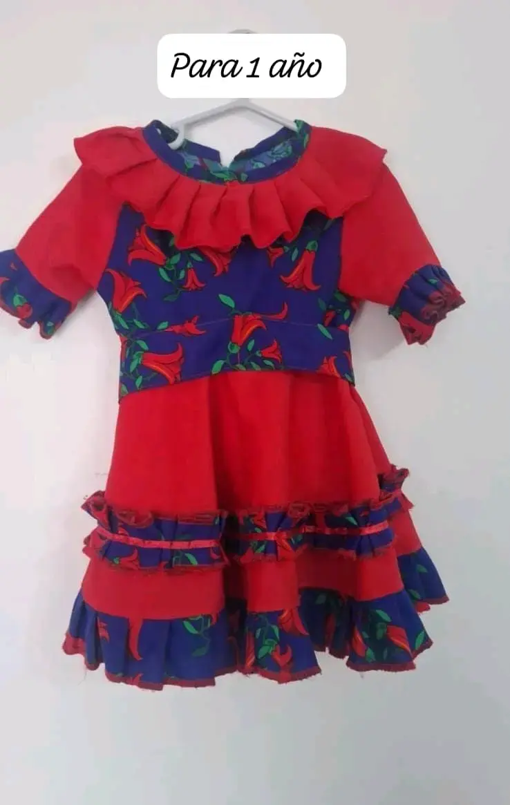 Vestido infantil colorido para 1 año - 1