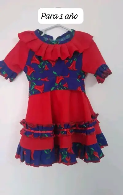 Vestido infantil colorido para 1 año - miniatura 1