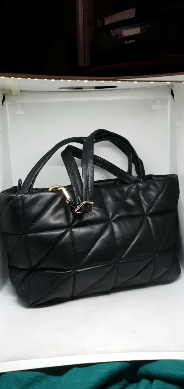 Cartera negra acolchada Zara elegante - 2