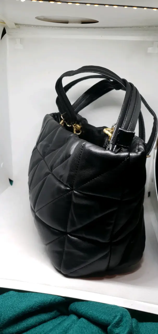 Cartera negra acolchada Zara elegante - 3