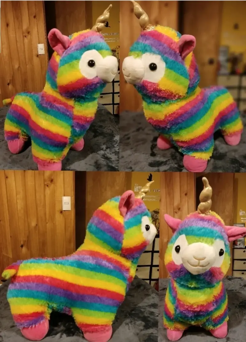Peluche de unicornio arcoíris suave y colorido