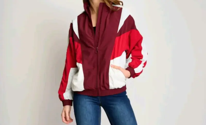 Chaqueta Rompevientos Tricolor para Mujer - 4