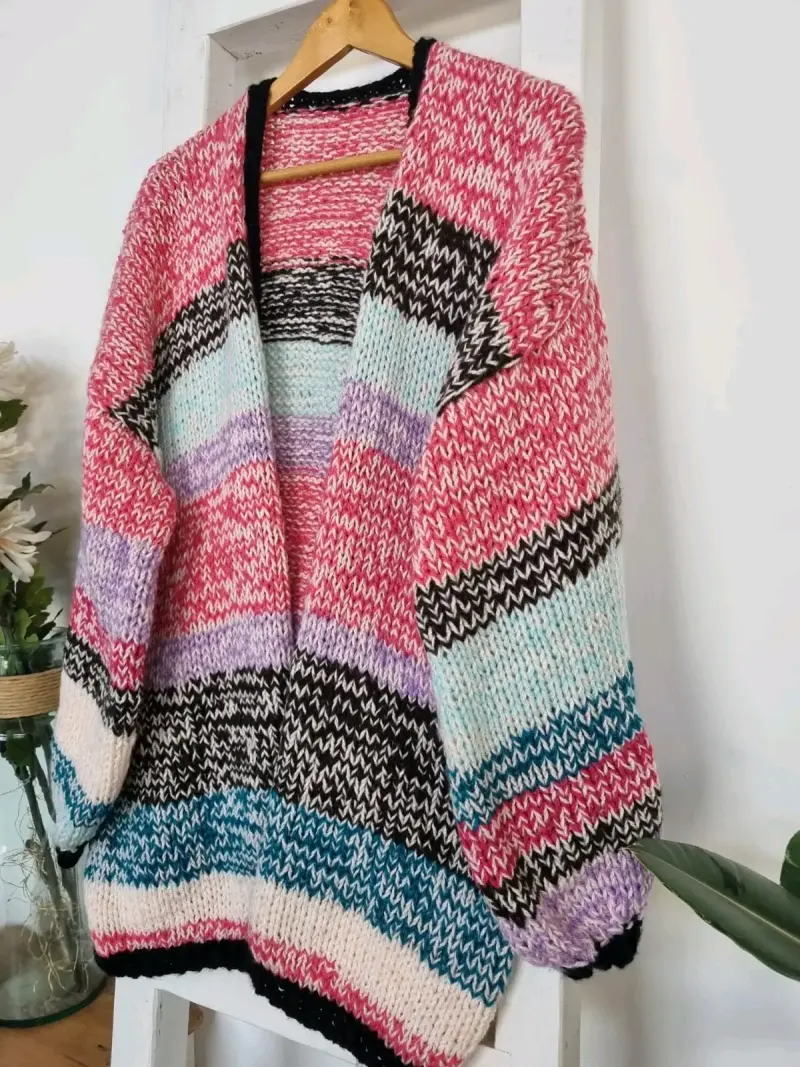 Chaleco de punto multicolor para mujer - 2
