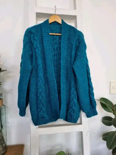 Cárdigan tejido a manol para mujer - miniatura 1