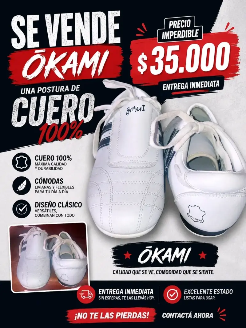 Zapatillas de cuero blancas Okami cómodas - 1