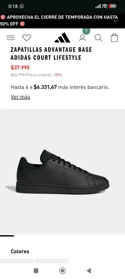 Zapatillas negras Adidas casuales para hombre - miniatura 5