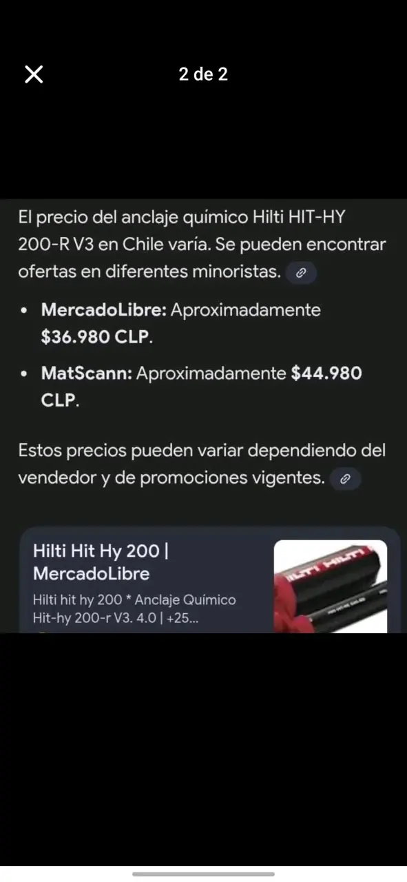 Anclaje químico Hilti 200 -R v 3 de 500 ml - 2