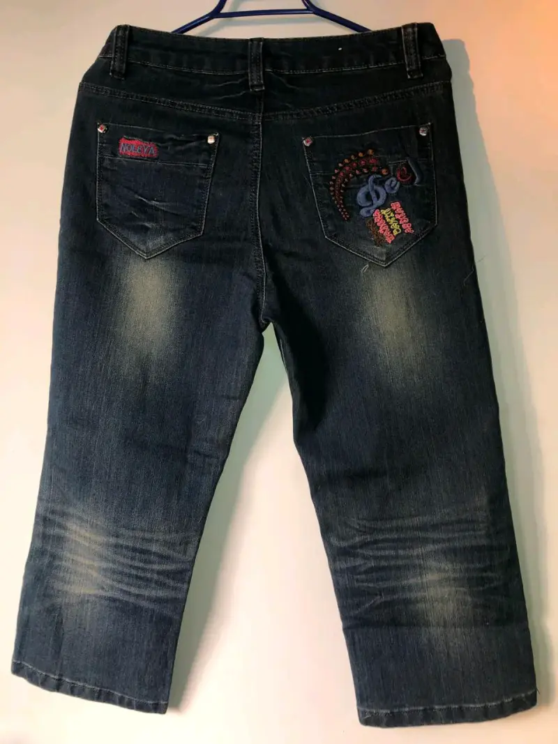 Jeans de mezclilla azul para mujer - 2