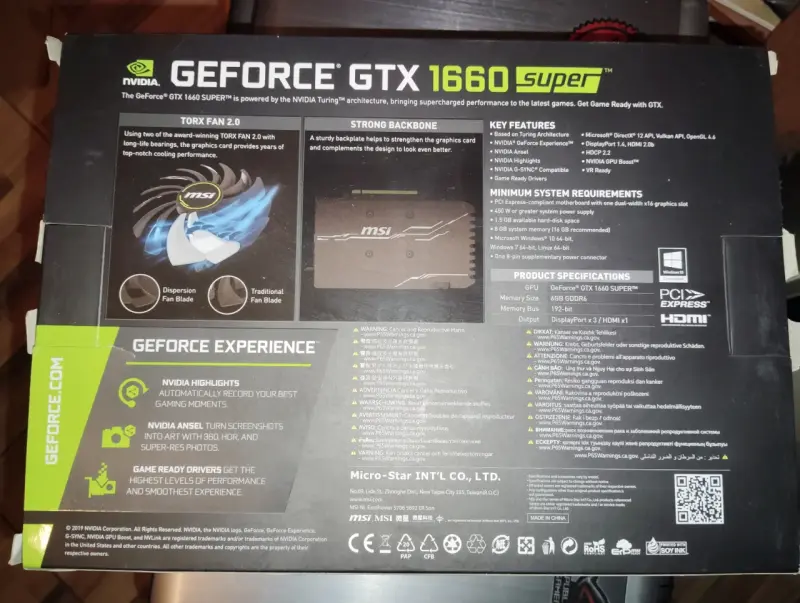 MSI GeForce GTX 1660 SUPER Ventus XS OC 6GB GDDR6 - 2
