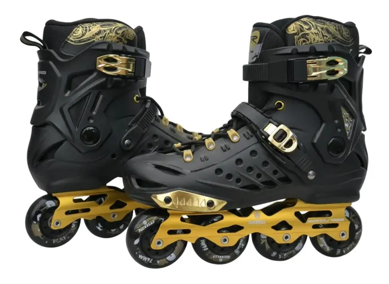 Patines en línea negros y dorados Roselle - 1