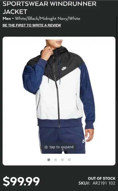 Cortavientos Nike Talla S - miniatura 6
