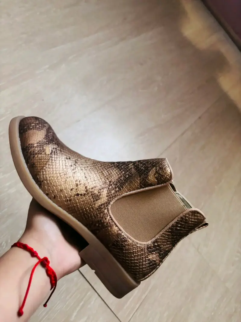 Botines dorados de cuero sintético para niñas - 4