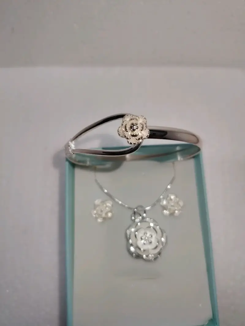 Set de joyería floral en plata 925 - 2