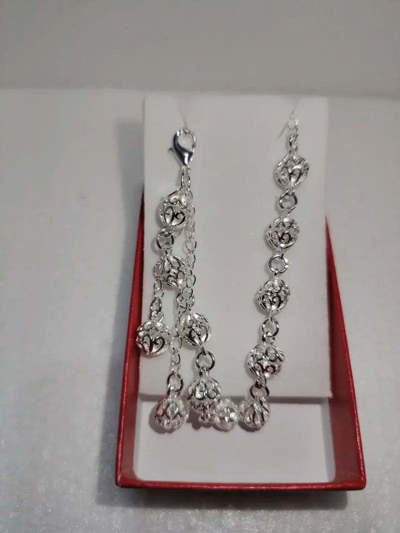 Pulsera de plata 925 con diseño calado - 1