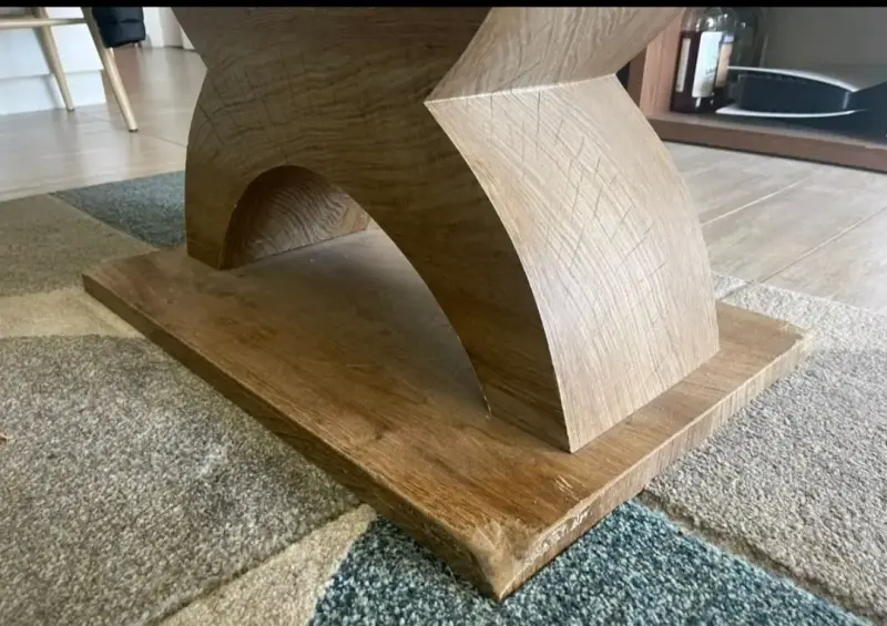 Mesa de Centro de Vidrio y Madera Moderna - 2