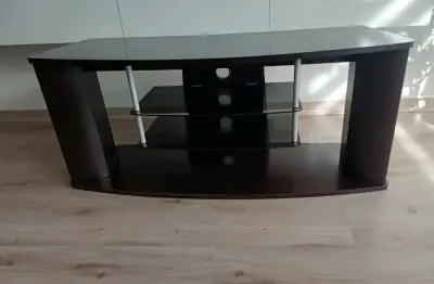 Mesa de TV de madera y vidrio moderna - miniatura 2