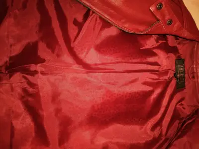 Chaqueta de cuero roja mujer - miniatura 6