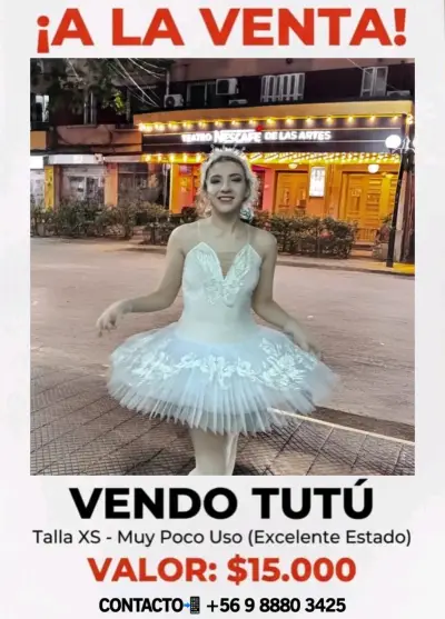 Tutú de Ballet Blanco en Excelente Estado - miniatura 2