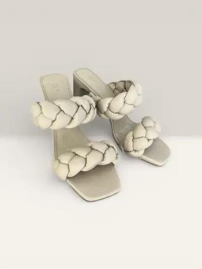 Sandalias de tacón trenzadas beige H&M - miniatura 1