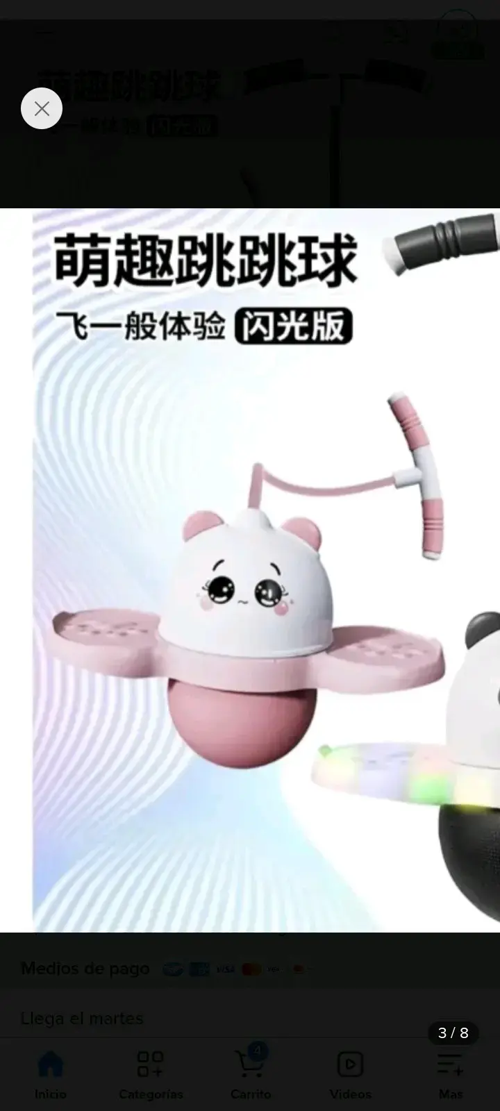 Juguete saltarín con luces LED para niños