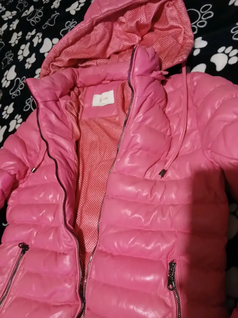 Chaqueta acolchada fucsia con capucha - 5