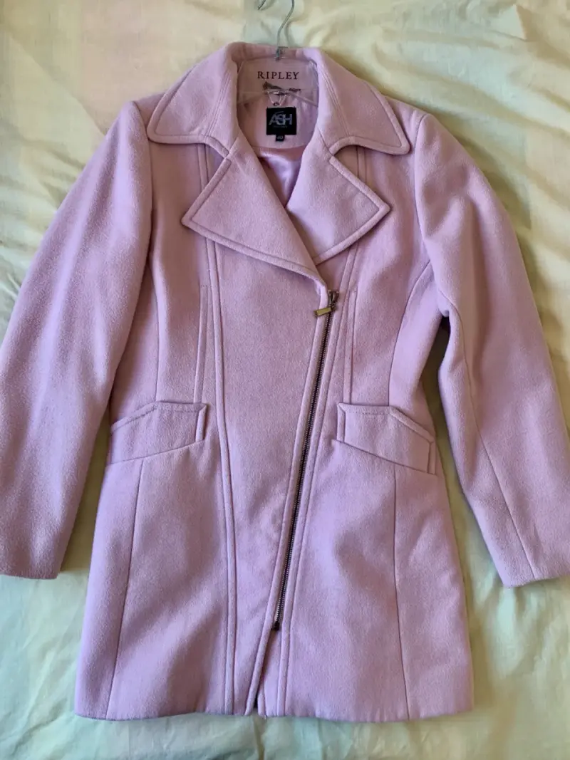 Abrigo rosa claro para mujer