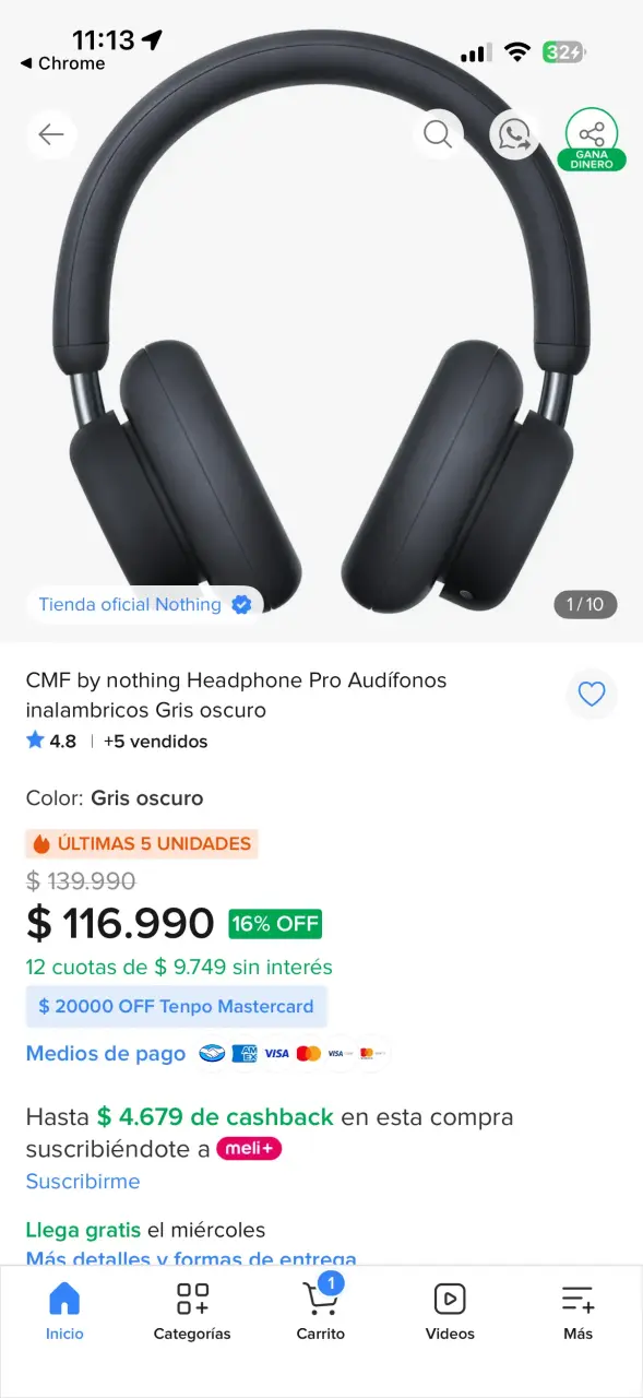 Audífonos inalámbricos CMF by Nothing color menta - 4