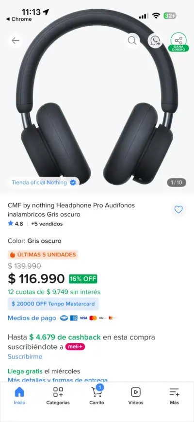 Audífonos inalámbricos CMF by Nothing color menta - miniatura 4