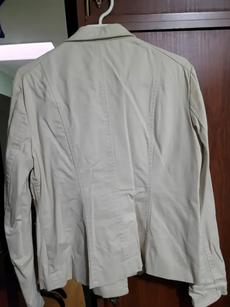 Chaqueta beige de algodón para mujer - 2