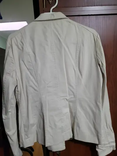 Chaqueta beige de algodón para mujer - miniatura 2